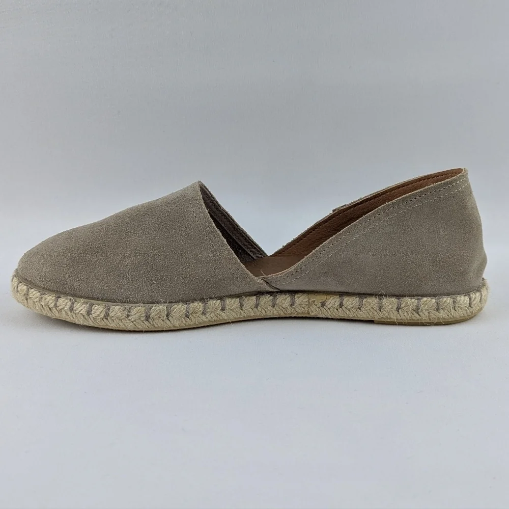 Verbenas Espadrilles Carmen Suede Leather Closed Toe Stone EU40 US 9 NWOB